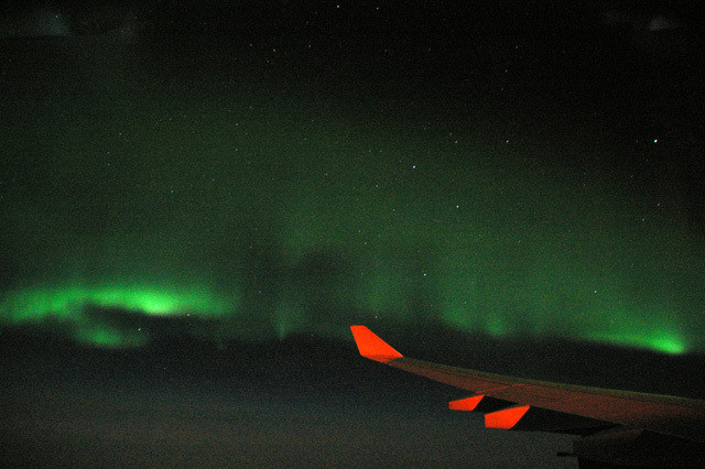 飛行機から撮影した天体写真 オーロラ